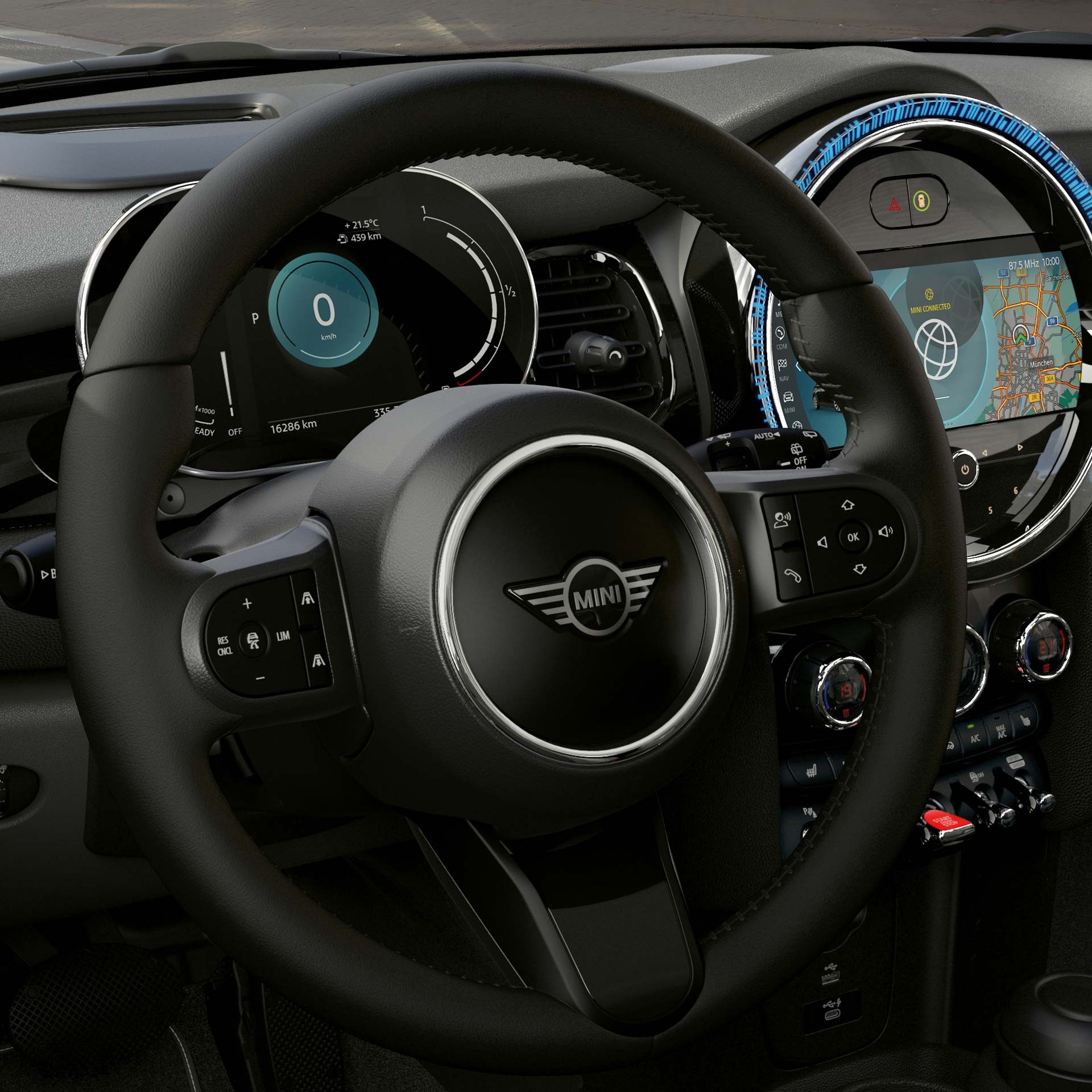 mini connected - leather sports steering wheel mini connected - leather sports steering wheel